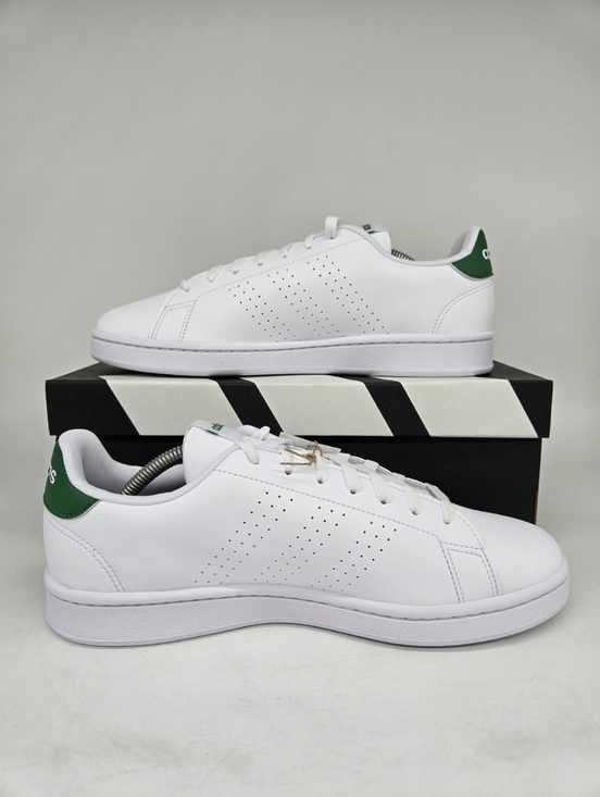 adidas Men\'s Advantage GZ5300 Cloud White Green Tennis Shoes Size 9.5 New main image 6